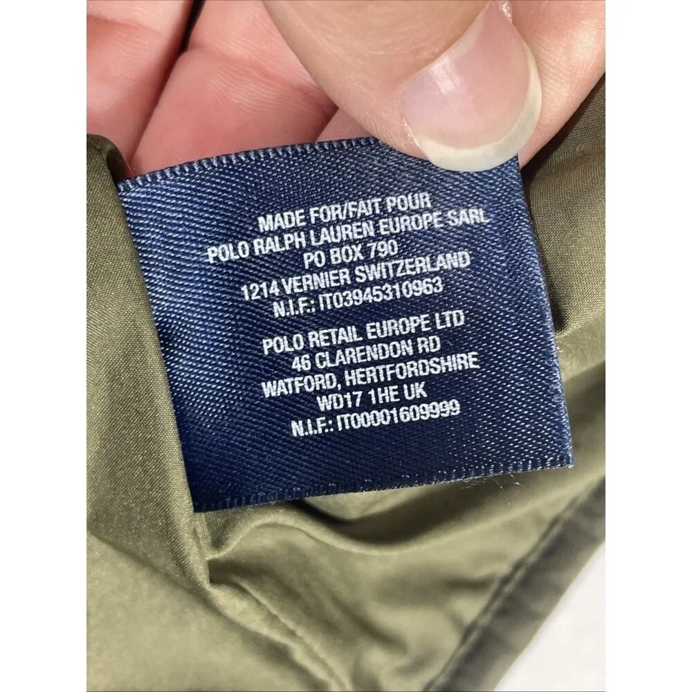Ralph Lauren Jacket Boys Size Large (12/14) Green Double Breasted Puffer Pockets
